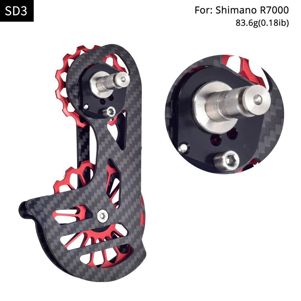 

Road Bike Carbon Fiber Large Guide Wheel 13/15/17T/18T Rear Dial Guide Wheel ForShimano Bicycle Accessories Cycling Parts