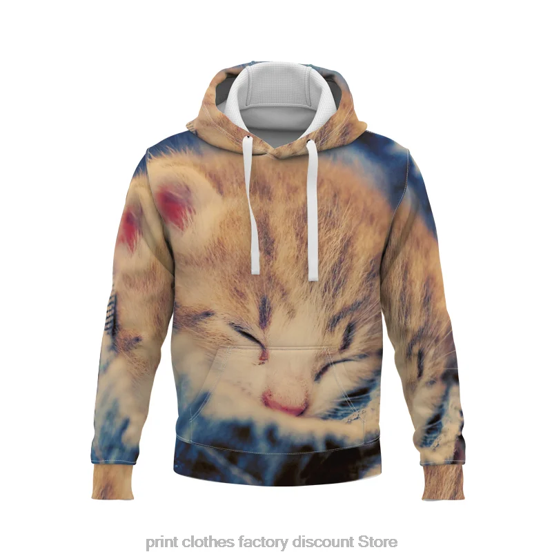 

2022 New Cat 3D Casual Hoodie Sweatshirts Mens Women's Sweatshirt Pullover Long Sleeve Hooded Sweatshirts Harajuku Style Top