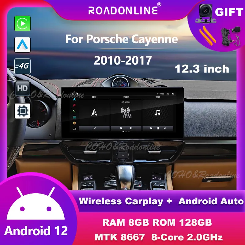 Android аудио для Porsche Cayenne 2010-2017 12 3 'ɺndroid Octa Core 1920*720 8 + 128G Gps Автомагнитола с