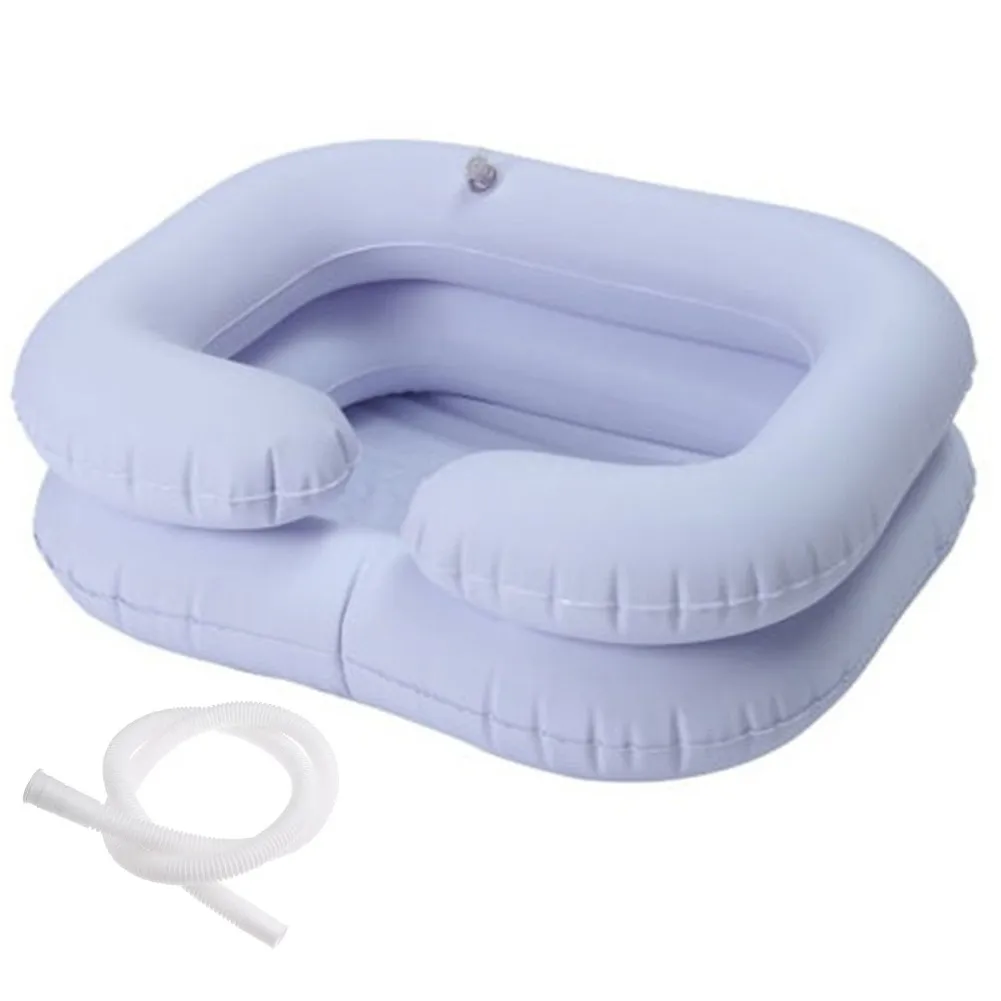 

Disabled Nursing Shampoo Basin Portable Washing Hair In Bed Inflatable PVC Folding Sink For The Elderly Handicapped Bathroom