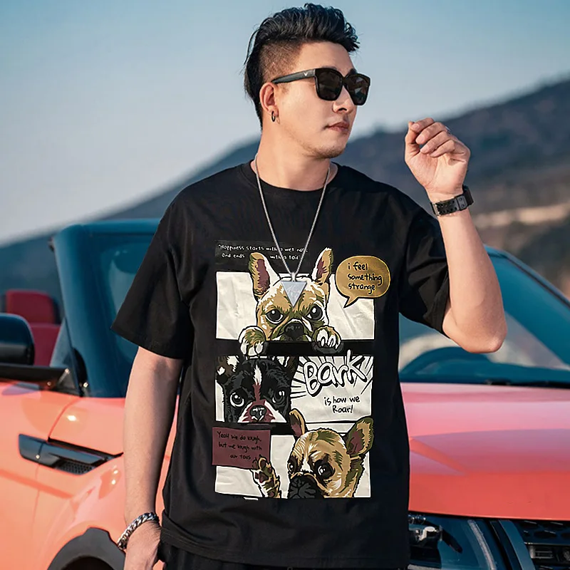 

New Arrival Fashion Summer Oversized Short Sleeve Round Neck T-shirt Casual 95% cotton Casual Plus Size 2XL-8XL 9XL 10XL 11XL