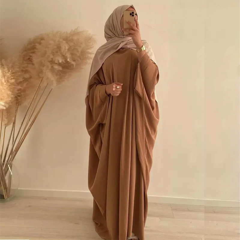 

Morocco Abaya Women Dubai Kaftan Batwing Sleeve Maxi Dress Muslim Farasha Jilbab Caftan Arab Robes Gown Islamic Clothing Ramadan
