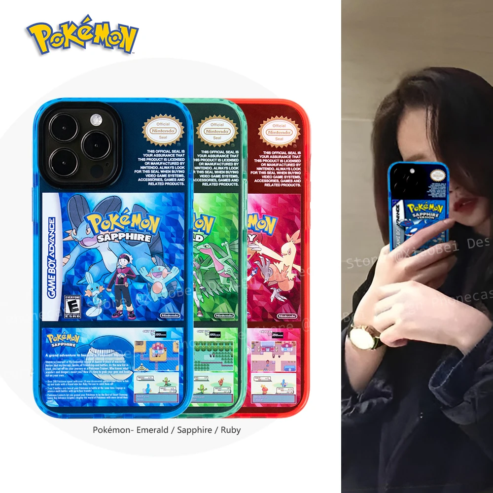 Pokemon Phone Case For IPhone 11 12 13 14 Pro Max 7 8 Plus Mini Xs X Xr Se Rayquaza Fluorescence Anti-Drop Cover