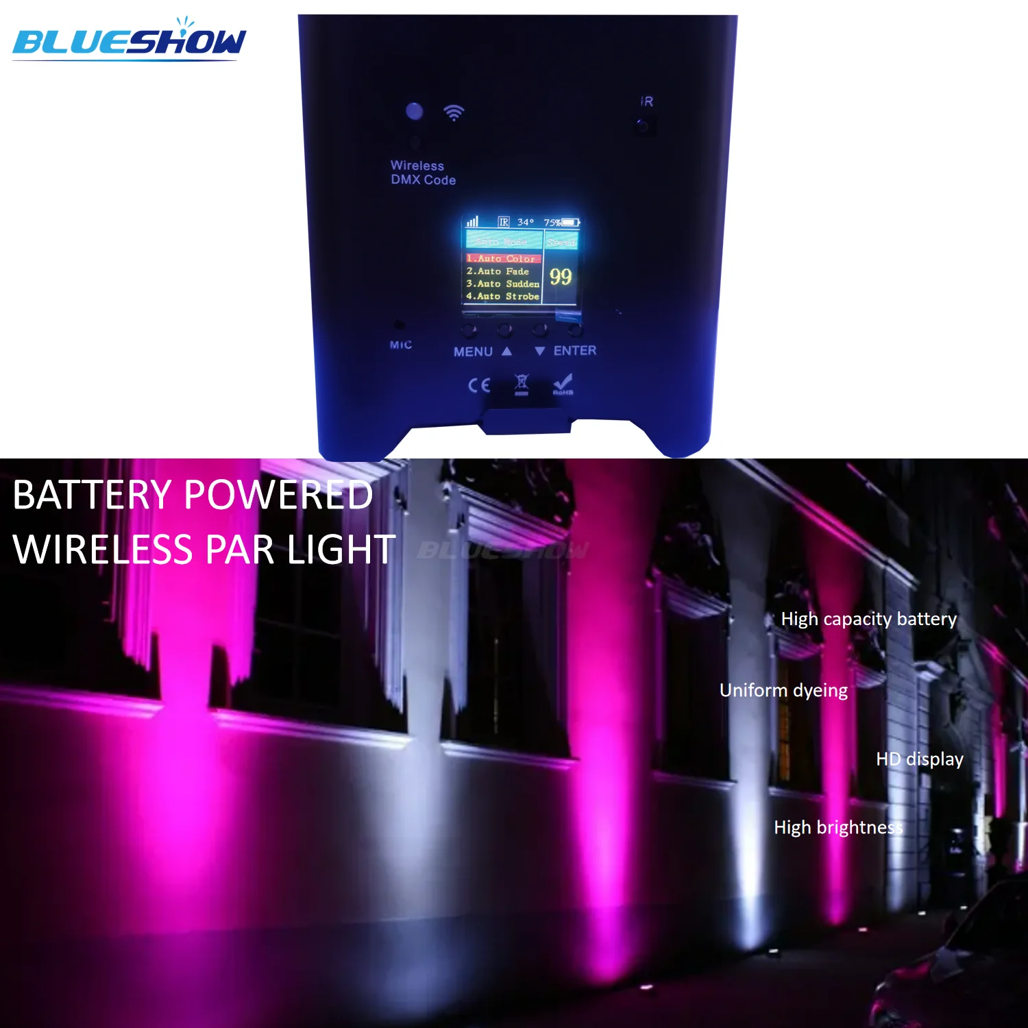 0 налог беспроводная аккумуляторная лампа Par Light F светильник case 6x18W RGBWAUV 6 в 1 с