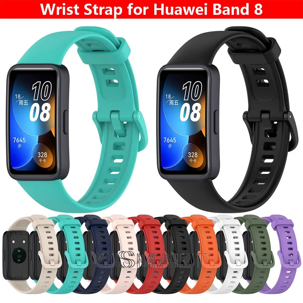 

Ремешок силиконовый для смарт-часов Huawei Band 8, сменный мягкий спортивный браслет из ТПУ для Huawei Band8, аксессуары для часов