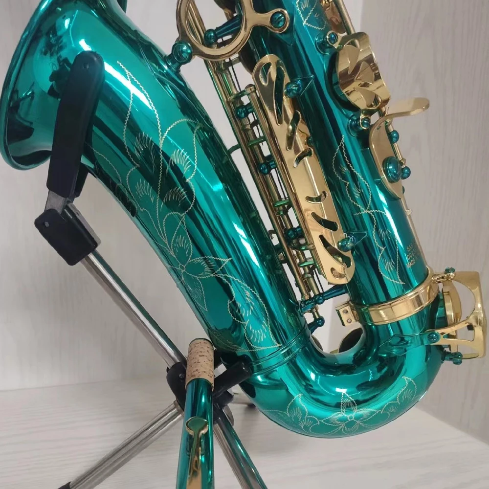 Новое поступление светло-голубой альт-саксофон R54 электронный плоский латунный