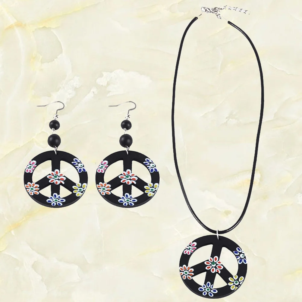 

Vintage Ornaments Prom Decorations Woman Carnival Costume Rainbow Peace Sign Pendant Creative Party Dress Cosplay Accessories