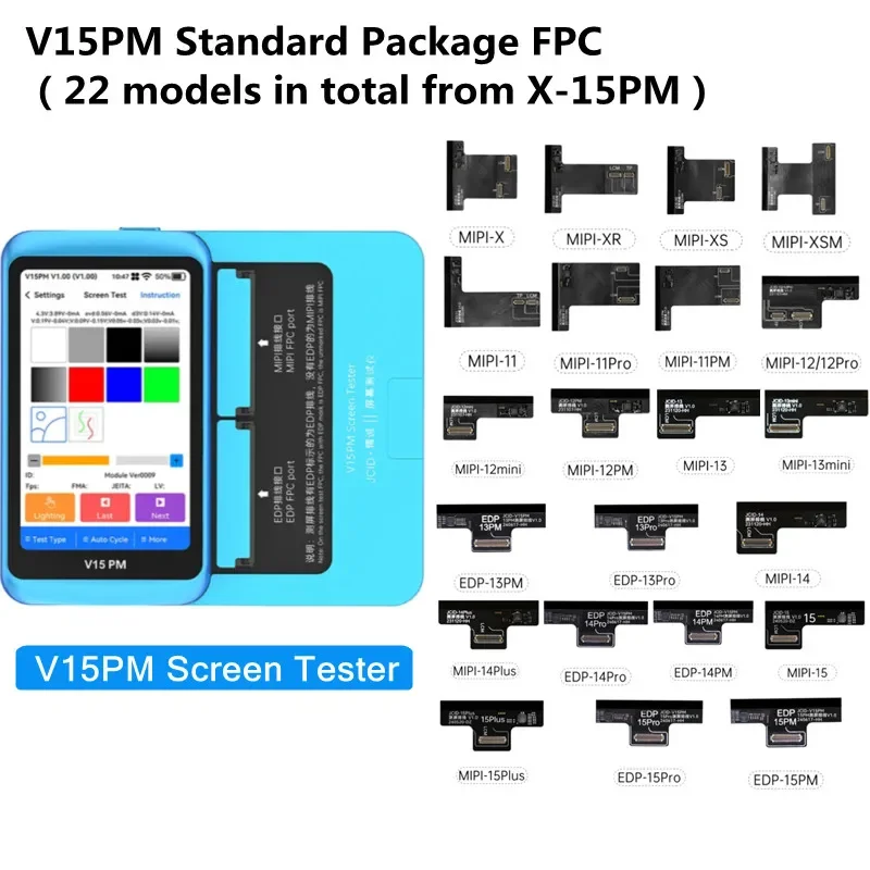 JC JCID V15PM Тестер экрана для IP 7 8 X 11 12 13 14 15 16 Pro Max Plus Mini MIPI EDP ЖК-экран Тестирование