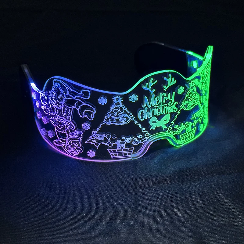 Красочные рождественские очки с рисунком дерева Санта-Клауса модные для ночного