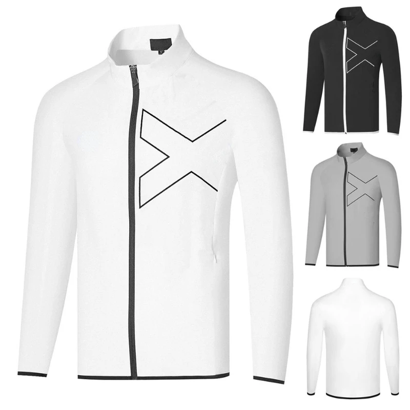 

2021 Autumn Men Golf Wear Leisure Jackets Men's Clothing Windbreaker Coats Outdoor Breathable Quick Dry Long Sleeve Golf Jacket