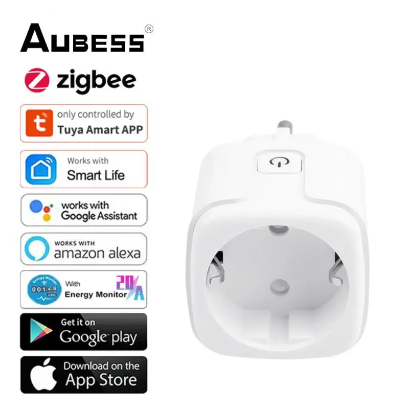 

Smart Plug Zigbee Socket EU 20A 4400W Power Monitor Timer Tuya SmartLife APP Control Works With Alexa Google Assistant Yandex