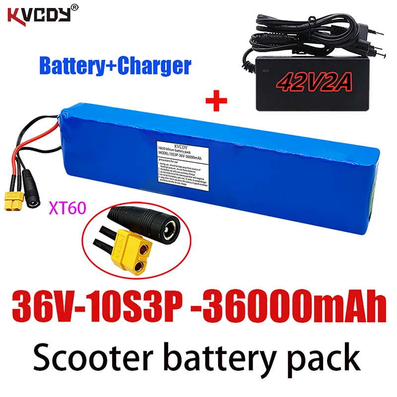 

36V 36000mah 10s3p battery 600W 42V 18650 battery pack for Xiaomi m365 Pro eBike bicycle scooter with built-in 20A BMS+ charger