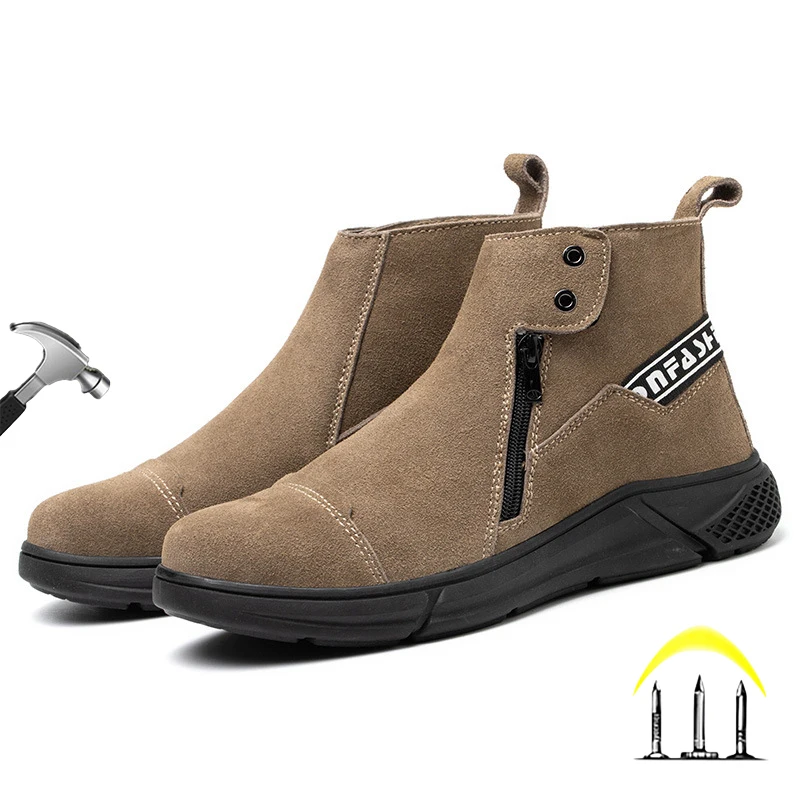 

Corrosion Resistant Safety Boots Men For Work Breathable Anti Smashing Steel Toe Cap Non Slip Male Security Shoes Adult Botas