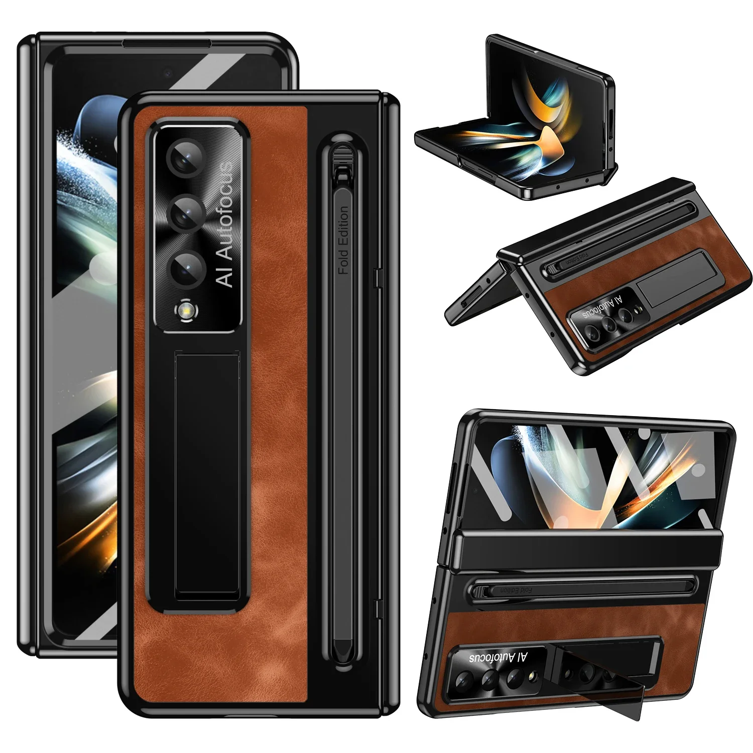 Фото Кожаный кронштейн со слотом для стилуса для Samsung Galaxy Z Fold 5 4 №2