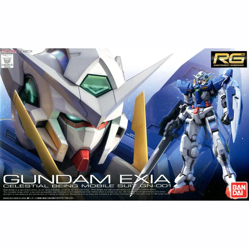 

Фигурка аниме оригинальная Bandai Gundam RG 15 1/144 OO GUNDAM EXIA Сборная модель аниме экшн-Фигурки игрушки для детей 14 см ПВХ
