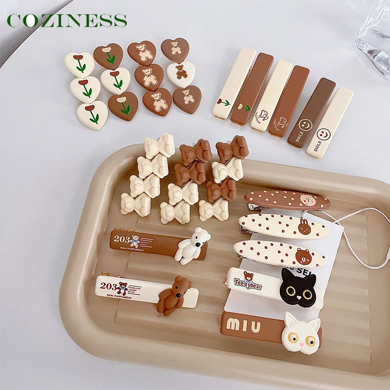 

Baby Girl Hairpin New Acrylic Cartoon Cute Kids Headdress Chocolate Bear Styling Go Out Dress Up Baby Girls New Sale Barrettes