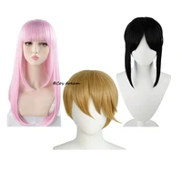 fujiwara chika shirogane miyuk shinomiya pink long wig anime kaguya samalove is war heat resistant hair cosplay costume wigs