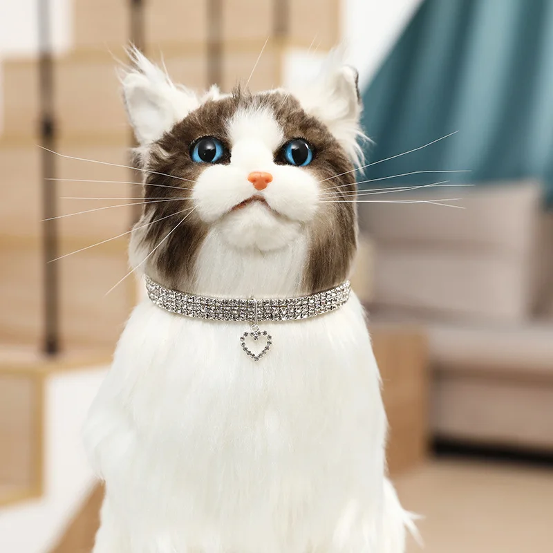 

Трехрядное эластичное ожерелье для домашних животных, подвесная цепочка для любви, ошейник для кошек и собак, товары для домашних животных, аксессуары для маленьких собак