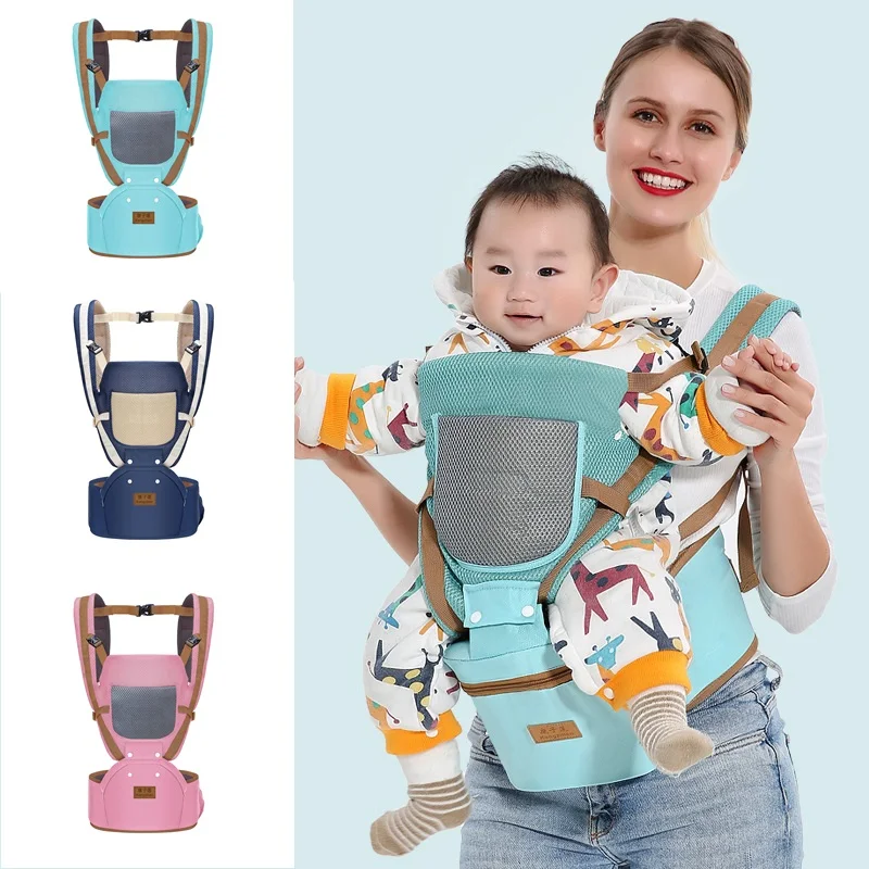 

Эргономичная переноска для младенцев 3 в 1, многофункциональный поясной стул для младенцев с сумкой для хранения, рюкзак для мам и детей, Бег...