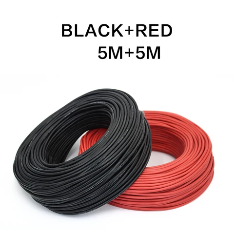 Силиконовый провод 2 м 12 14 16 18 20 22 24 26 28 30 AWG 1 м красный и 1 м черный высококачественный цветной кабель