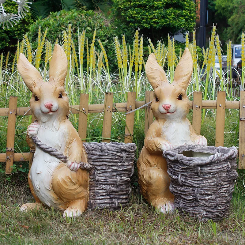 

Cartoon Rabbit Decoration Outdoor Balcony Garden Layout Outdoor Micro Landscape Landscaping Animal Roof Gardening Decorations