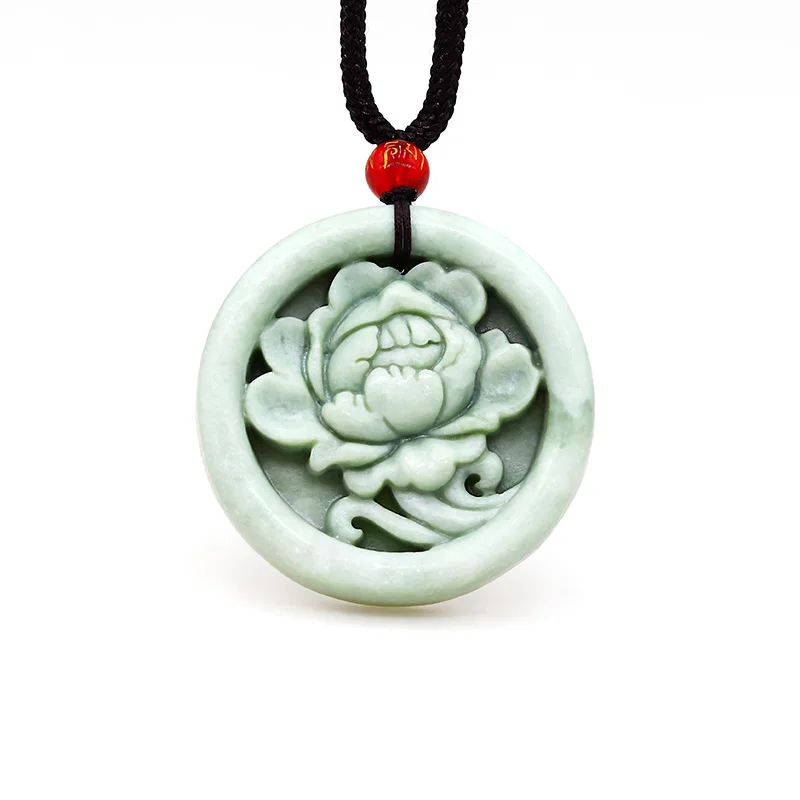 

Jade Flower Pendant Green Fashion Gift Gifts for Women Gemstone Gemstones Jewelry Necklace Necklaces Natural Man Accessories