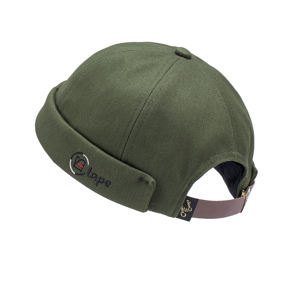

Vintage Beanie Hats Men Women Spring Autumn Landlord Hat Corduroy Docker Sailor Biker Caps Brimless Skull Loop Adjustable Cotton