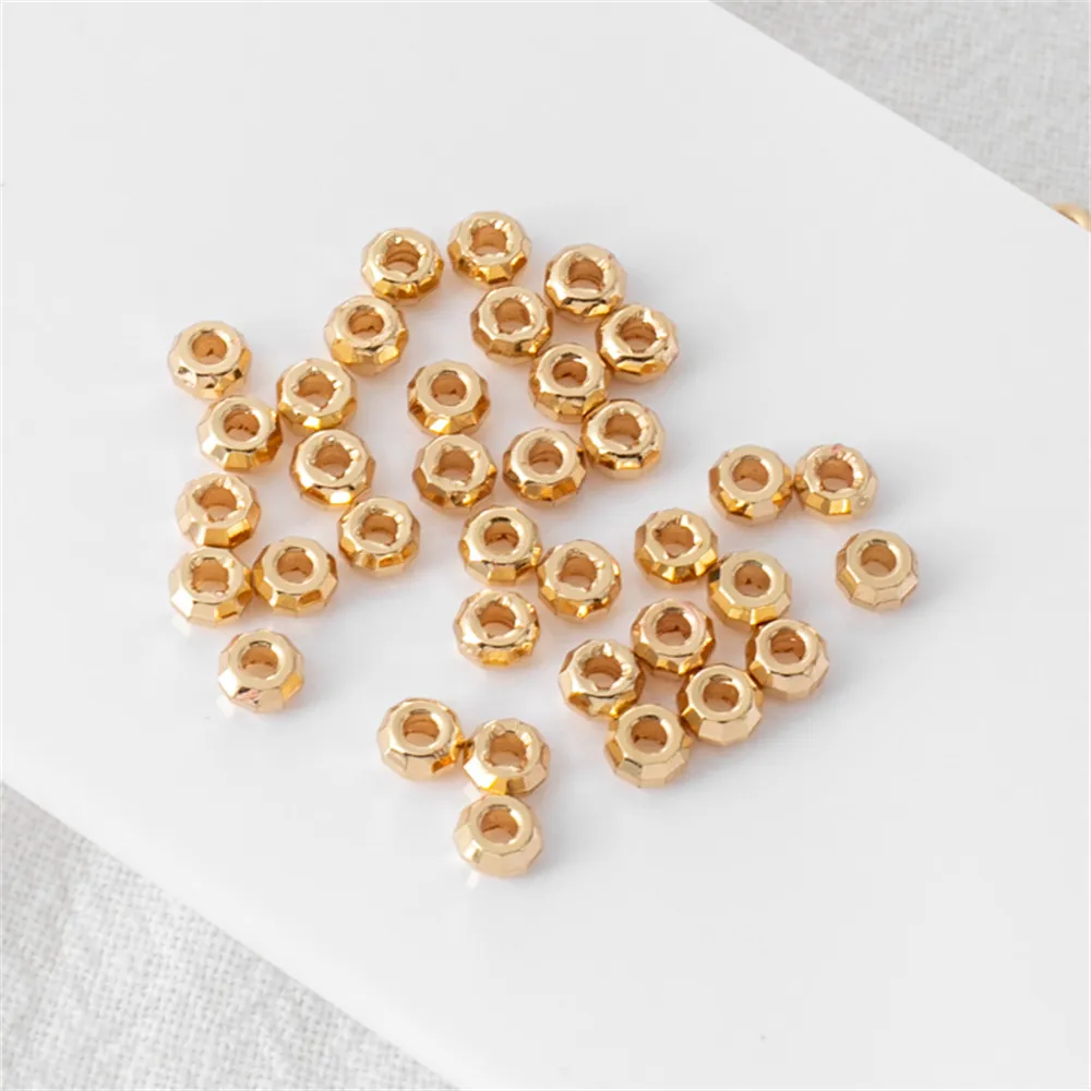 

14k gold covered section Bead tire abacus cut Angle bead diy handmade jewelry beaded accessories