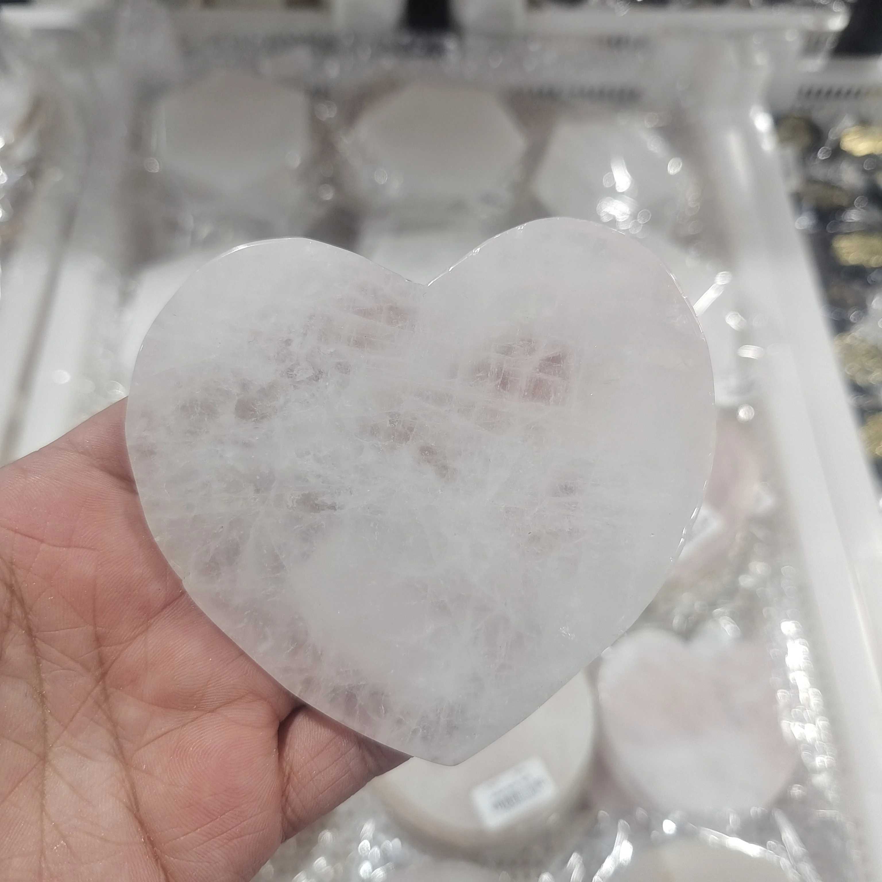 

Gems Crafts Rose Quartz Heart Shape Slice Coaster Cup Mug Glass Beverage Holder Geode Crystal Mat Irregular Home Decor