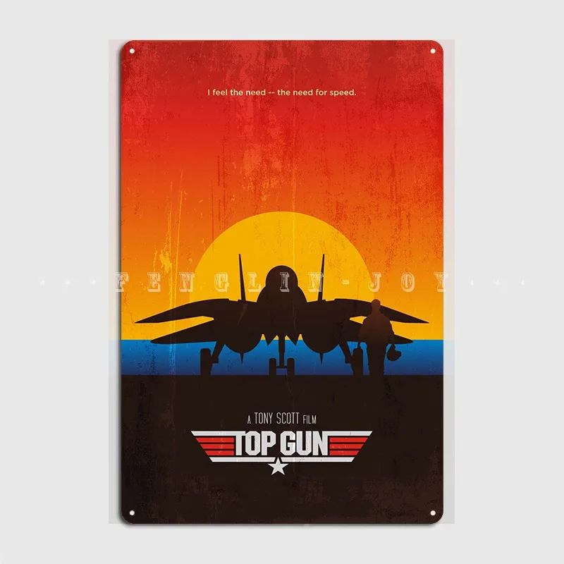 

Top Gun Metal Sign Pub Bar Cave Funny Plaques Tin Sign Poster