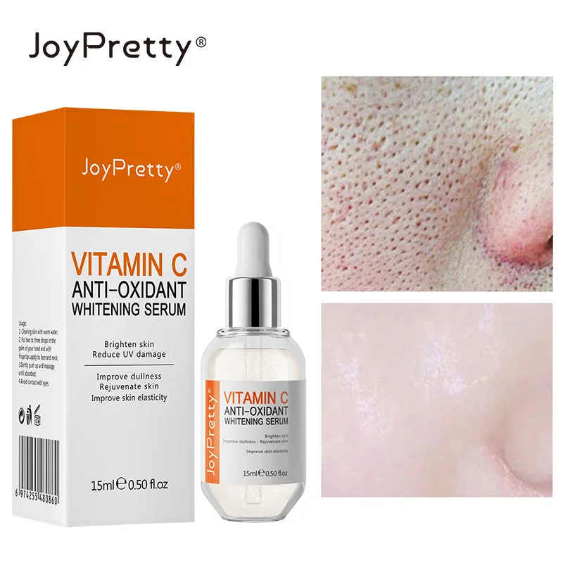 

Vitamin C Whitening Face Serum Hyaluronic Acid Pore Shrink Moisturizing Repairing Essence Remove Black Spots Acne Scar Skin Care