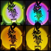 2021 rainbow usb sunset lamp projector atmosphere led night light home coffe shop background wall decoration colorful lamp