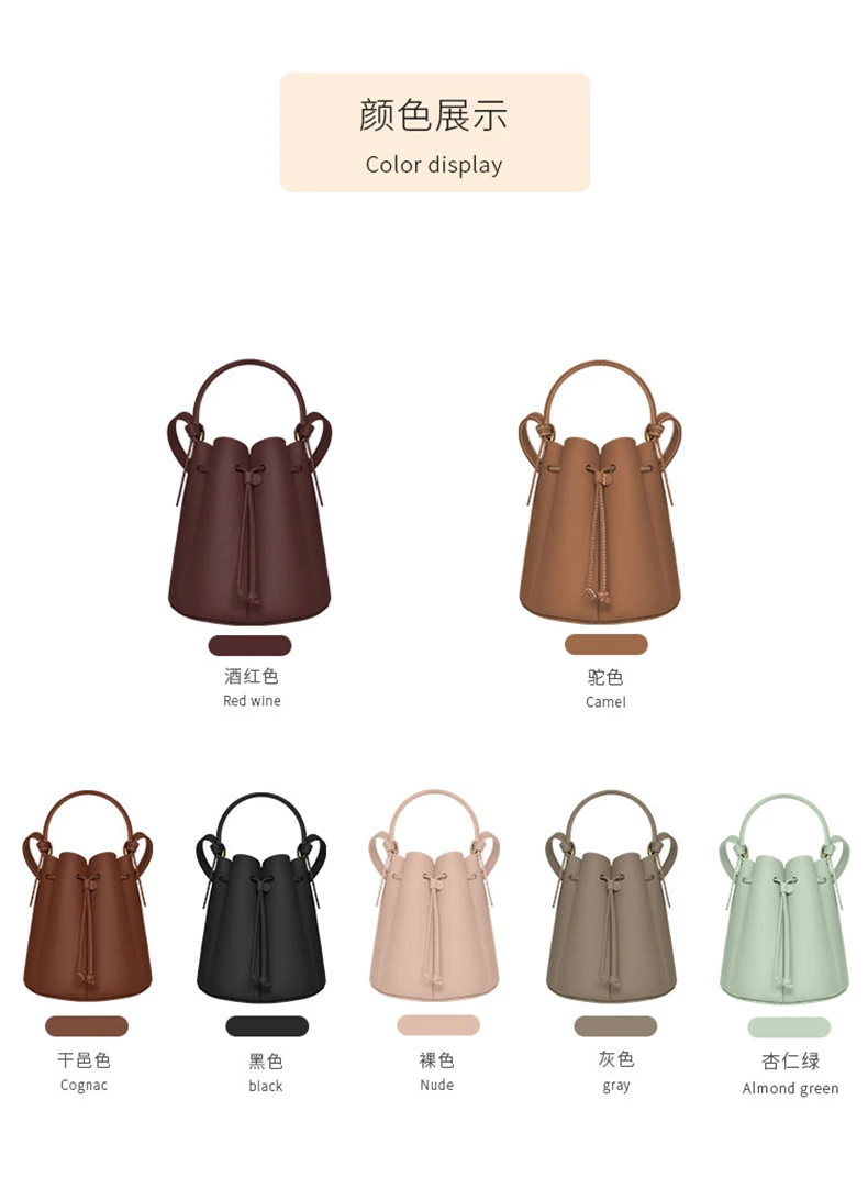 

POLENE fashion petal bucket bag leather women's bag shoulder bag high quality handbags