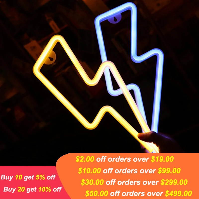 

Led Neon Lights For Wedding Night Lights Lamp Lightning Sign Neon Led Lights USB 4.5V Nightlights Birthday Party Led Decoration