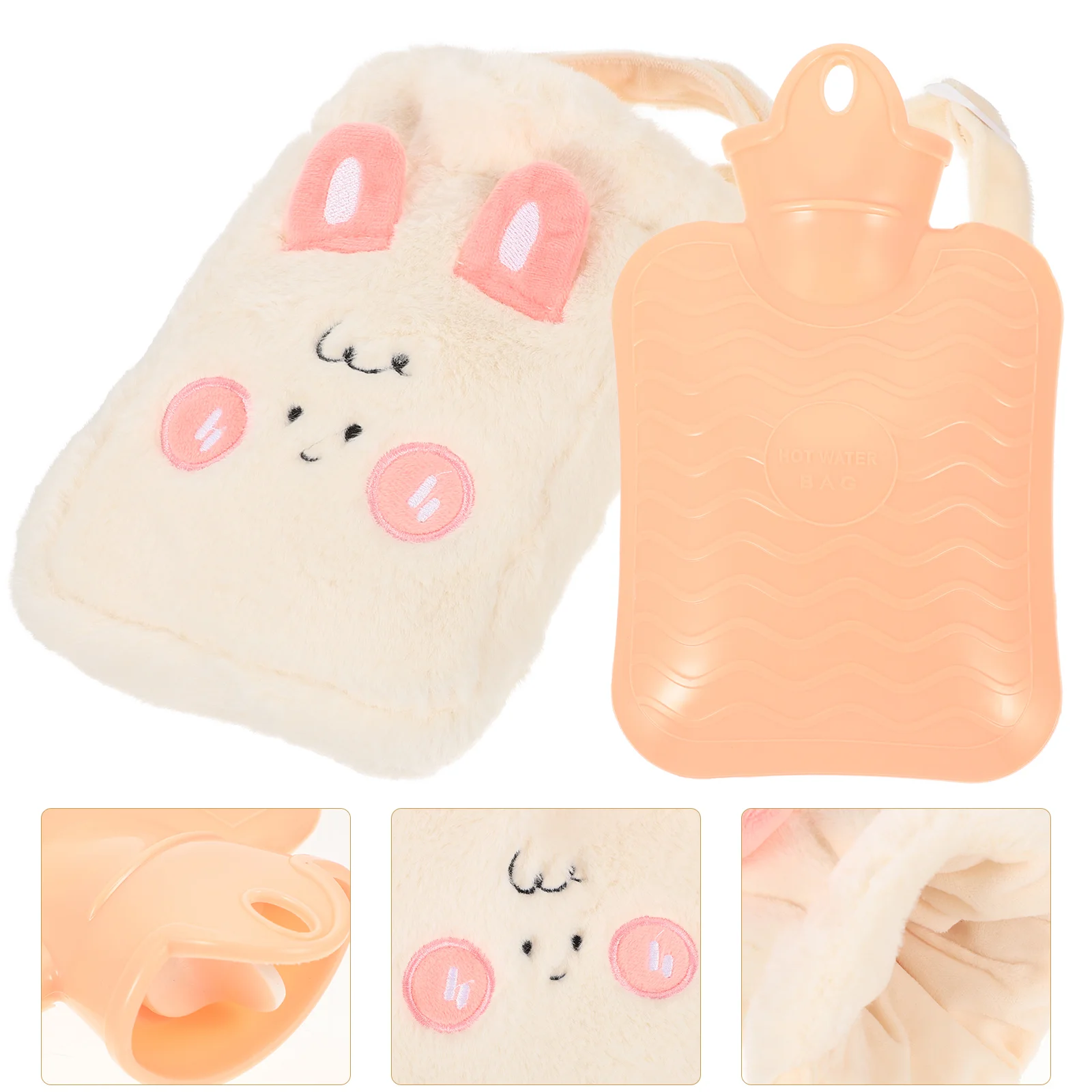 

Water Hot Bottle Hand Warmer Pouch Warm Compact Rubber Bottles Cover Winter Portable Outdoor Comfortable Lovely Detachable