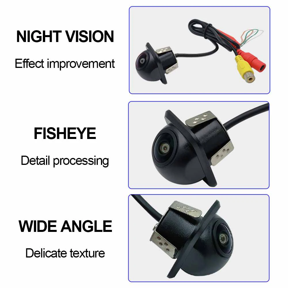 

Reverse Camera Rear Camera W/ DC Power Cable Accessories Night Vision Parking Cam Rear View Replacement Rotating Durable