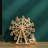 high quality 3d wooden ferris wheel puzzle creative wooden three dimensional puzzles building blocks for adult kids gift