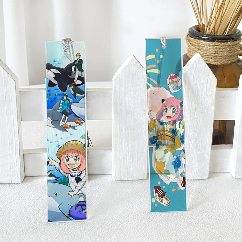 

Anime SPY×FAMILY Anya Forger Crystal Transparent Bookmark Creative Bookmarks Stationery Accessories Figure 3424