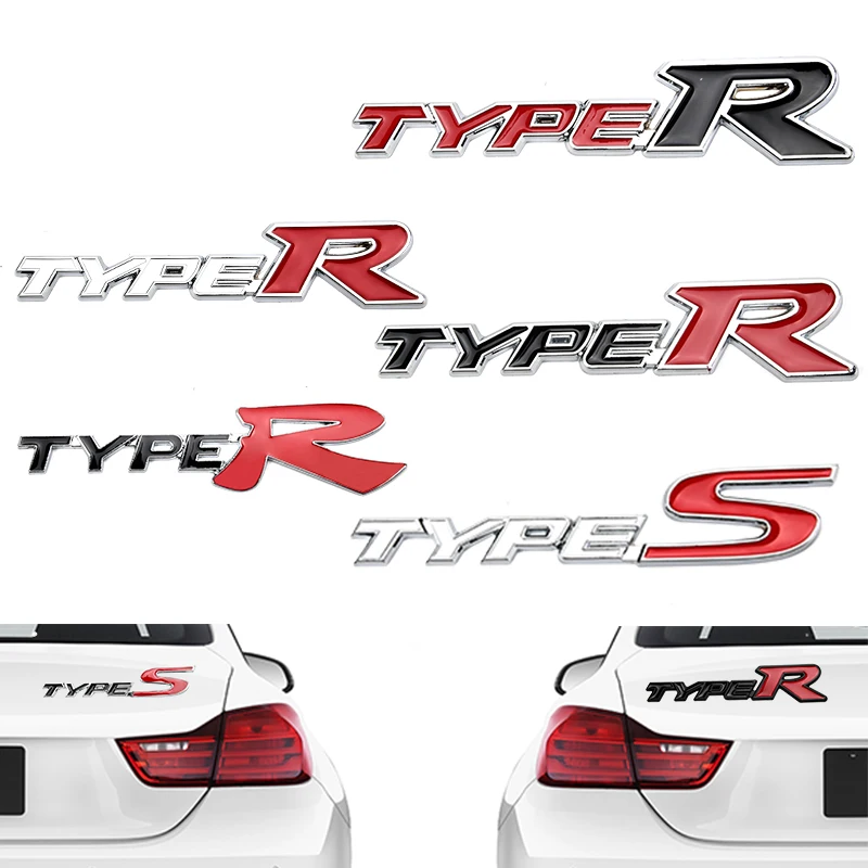 

Car Styling Metal Car Badge Rear TYPE S Logo Emblem Tail sticker For Honda Typer For Civic XR-V HR-V Type R Accord Mugen Power