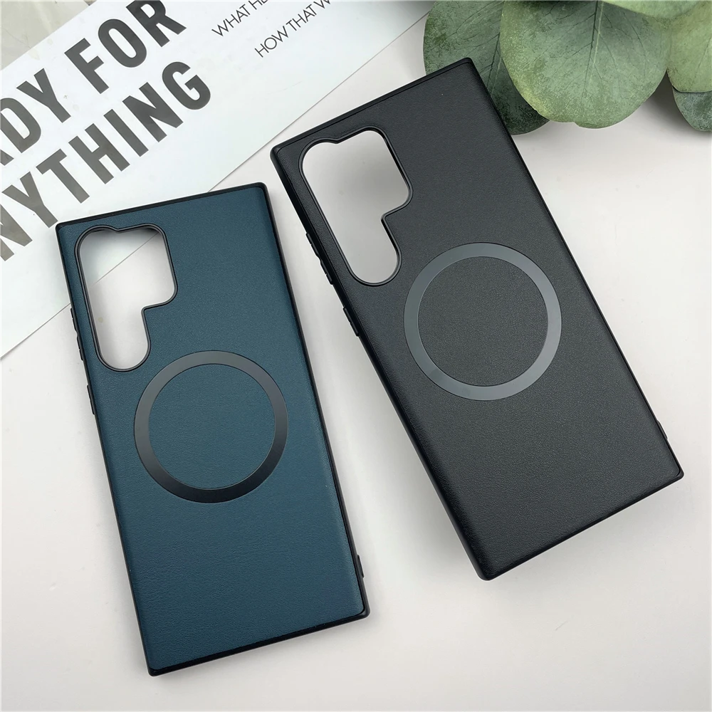 

Luxury Magnetic Leather Case for Samsung Galaxy S23 Ultra S22 Plus Shockproof Protective Wireless Charging Cover