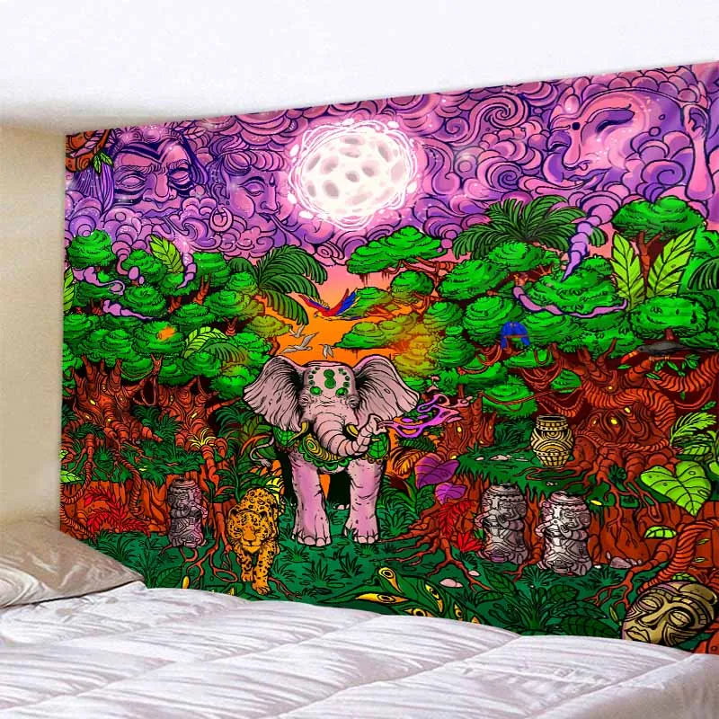 

Psychedelic Art Print Tapestry Vintage Mandala Wall Hanging Hippie Witchcraft Boho Family Room Dorm Decor Sheets Sofa Covers