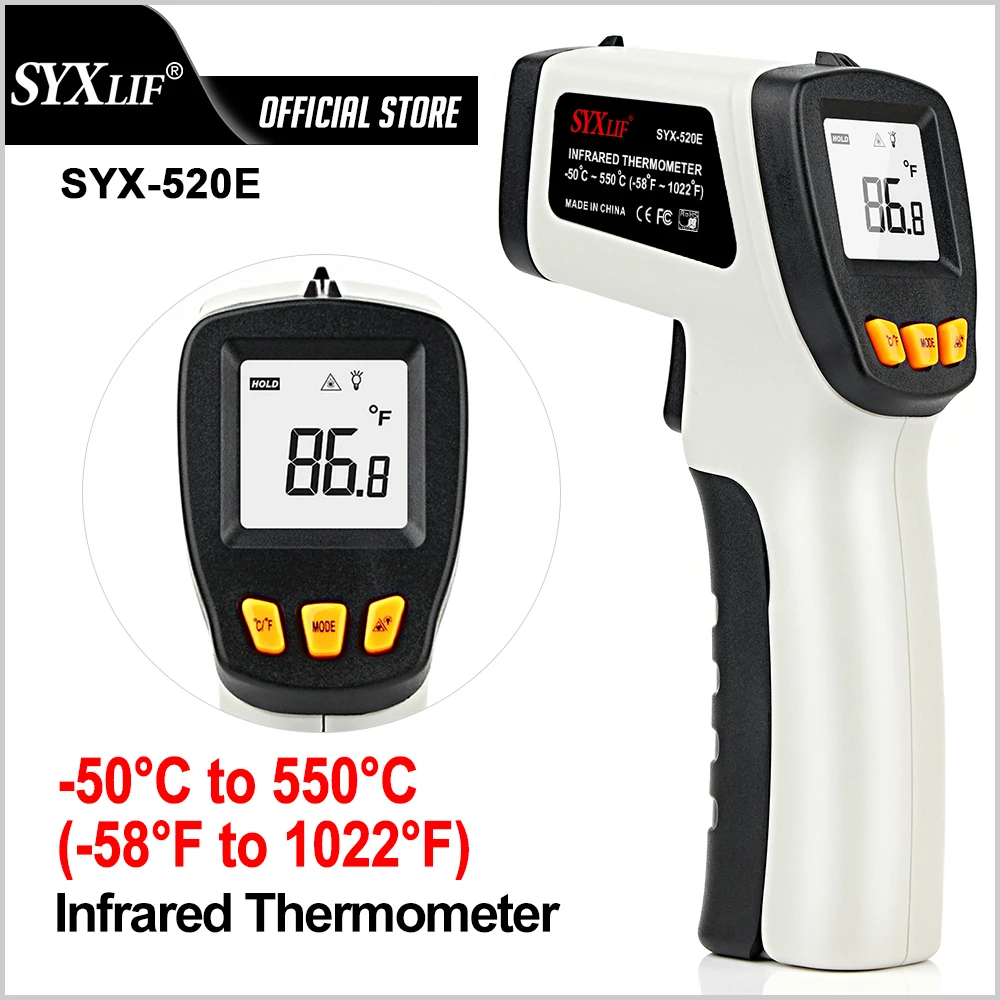 

SYXLIF Laser Thermometer Non Contact Infrared Thermometer Infrared Pyrometer IR Laser Temp Meter Pyrometer Gun IR Thermometer