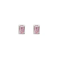 925 sterling silver square pink diamond earrings womens new trendy summer earrings light luxury niche design ear jewelry