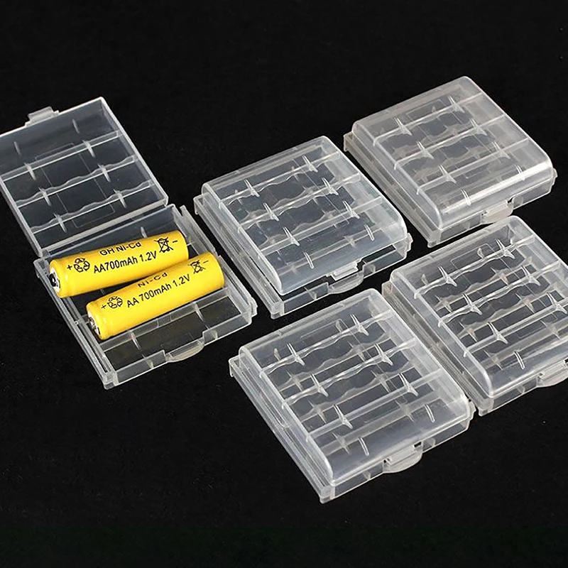 

2023 New Hard Plastic Battery Storage Boxes Case AA AAA Battery Holder Container Box With Clips For 2 4 8x AA/AAA Batteries