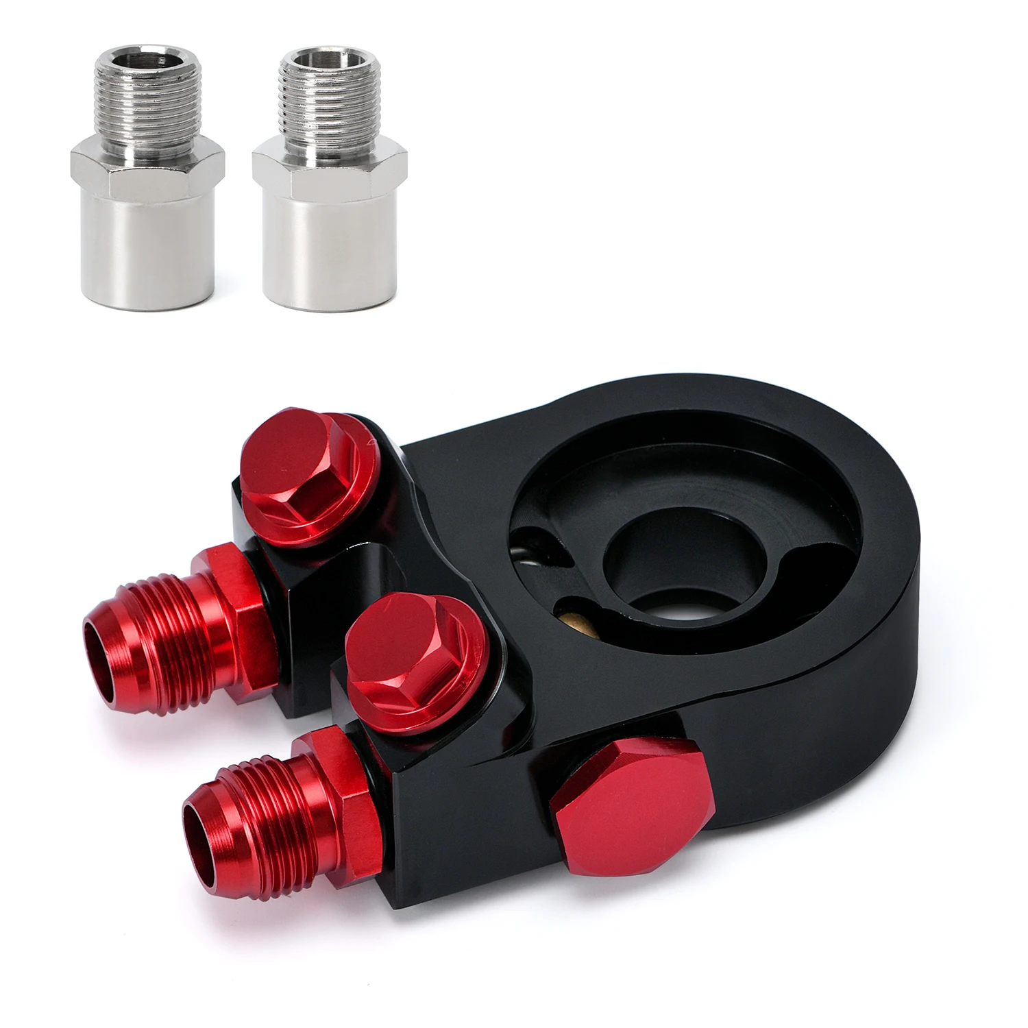 

LIZHI гонки-алюминиевый AN10 Масляный фильтр охладитель Сэндвич пластина адаптер турбо с термостатом и фитингом 3/4-16 UNF,M20 * 1,5