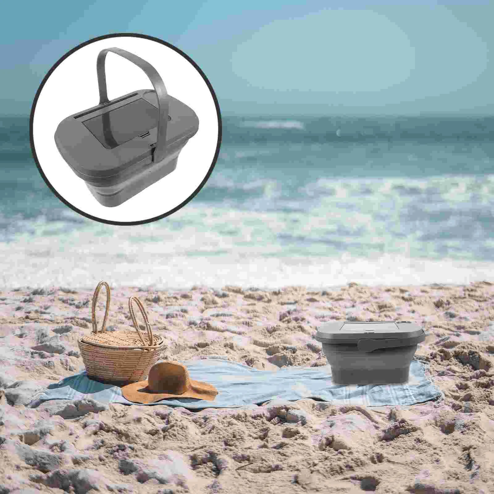 

Water Bucket Camping Picnic Bucket Collapsible Food Fruit Storage Basket for Picnic