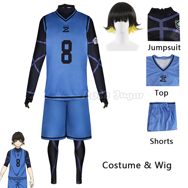Blue Lock Anime Cosplay Costume Bachira Meguru Football Soccer Training Uniform Jersey Sportswear Halloween Clothes Men Women