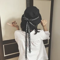 street hip hop bucket cap for men and women summer shopping sun protection fashion sun hat streamer with letters fisherman hat