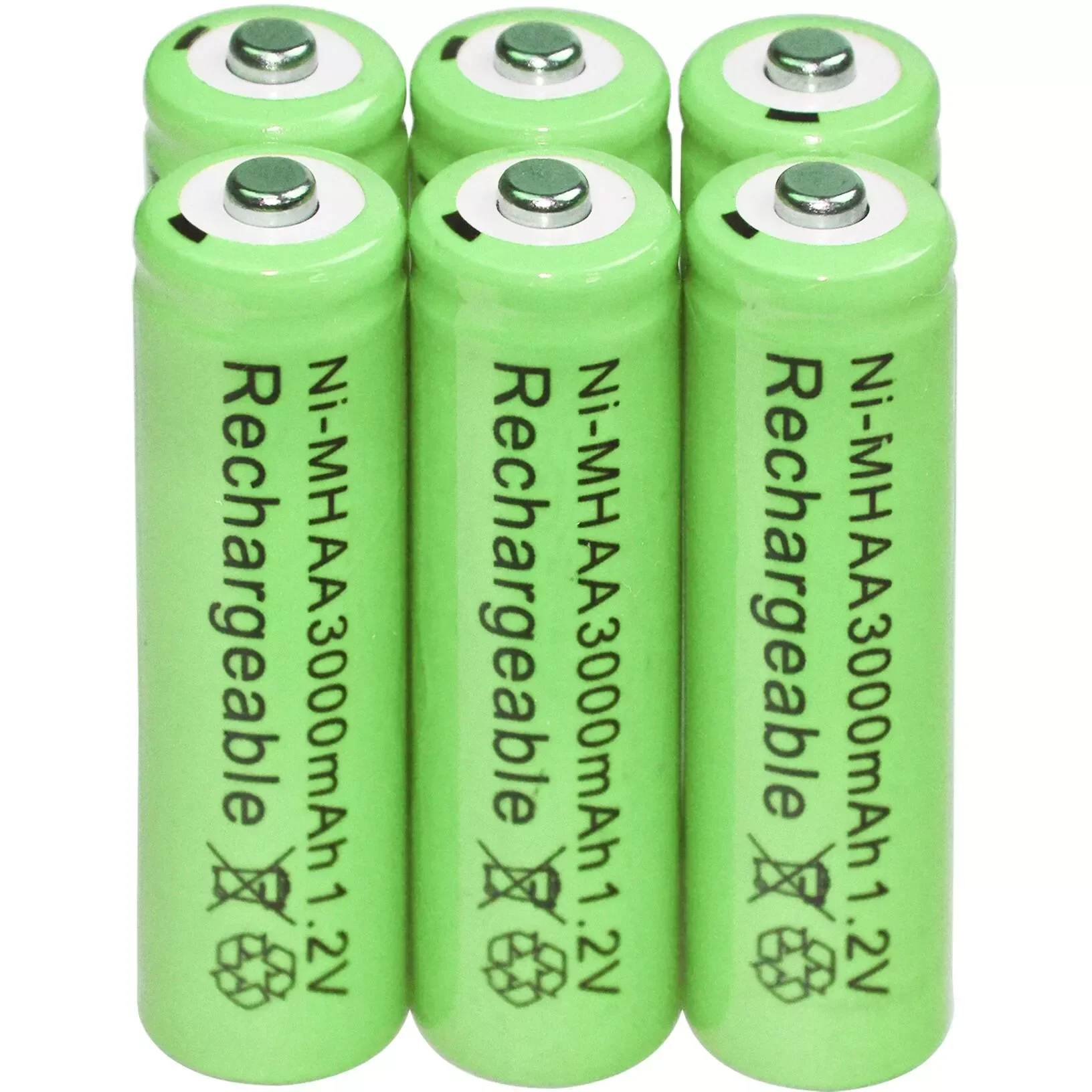 

high-qualityAA 1.2V 3000mAh NiMH 1.2v Rechargeable Batteries Green battery Garden Solar Light LED flashlight torch+free shipping