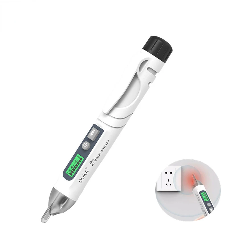 

2022 Duka Non-Contact Voltage Detector Indicator Profession Smart Test Pencil Live/phase Wire Breakpoint NCV Continuity Tester t